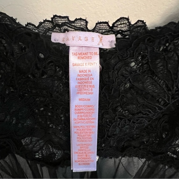 Savage X Fenty Romantic Corded Lace & Tulle Maxi Slip - Picture 3 of 4
